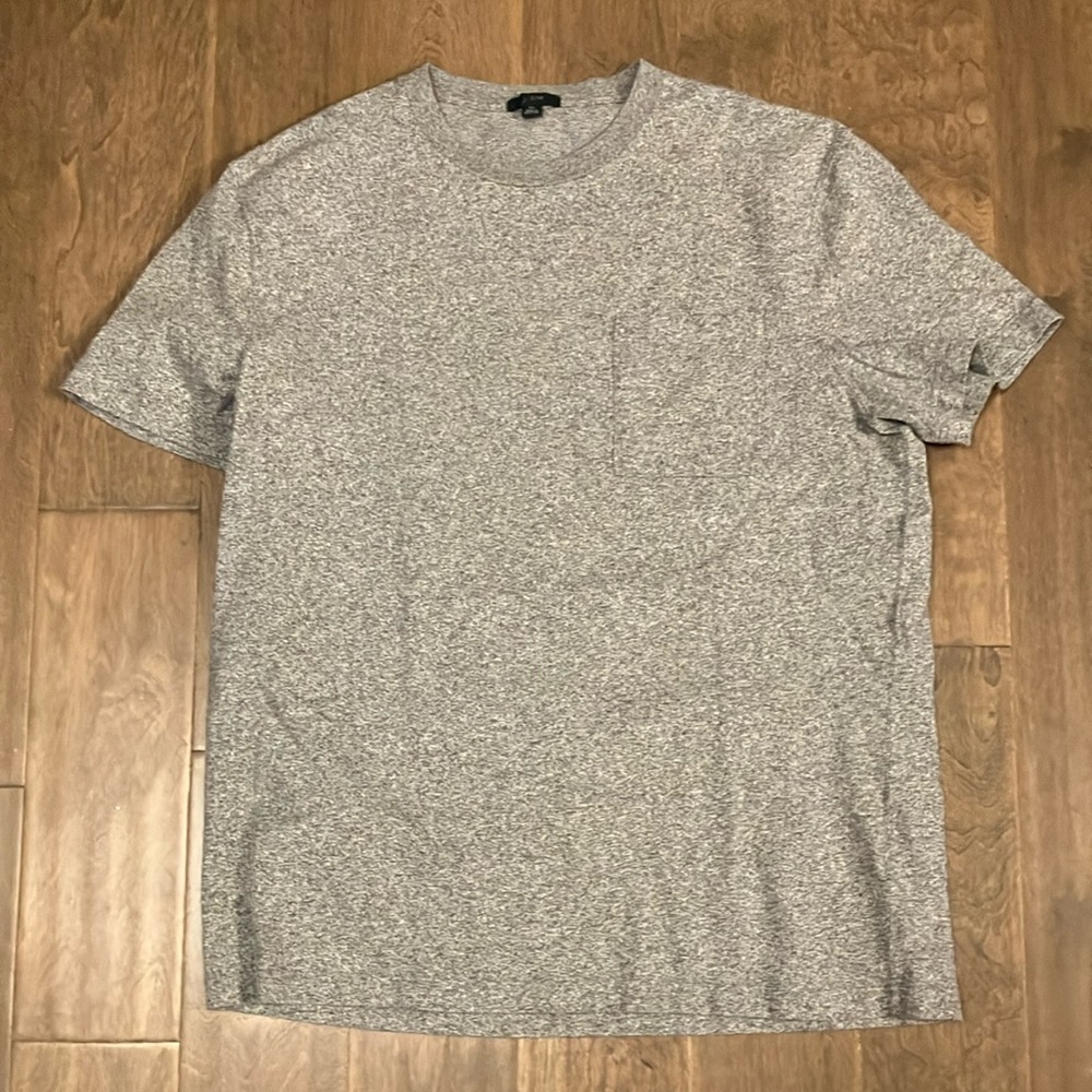 J. Crew men’s XL Gray heather Short Sleeve pocket cotton Tee Classic Crew Neck